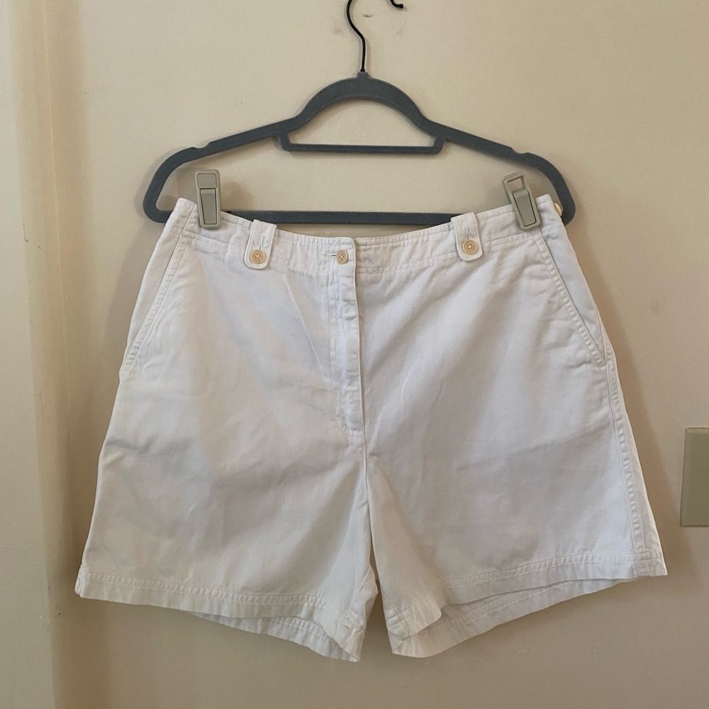 LAUREN RALPH LAUREN CLASSIC WHITE AND BUTTER YELLOW HIGH WAISTED 90S SHORTS